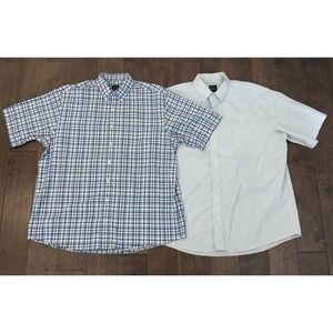 Jos A Bank Lot Of 2 Travelers Collection Button Down Striped Dress Shirt Size XL